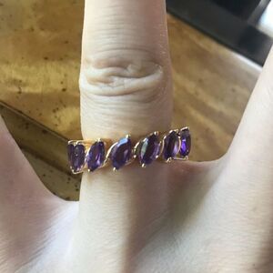 Natural African Amethyst Sterling Silver Ring Size 6